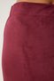 Women's Burgundy Slit Long Suede Woven Skirt Mc00292 - 4