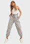 Women's Gray Melange Transitional Elastic-Cuffed Double Yarn Sweatpants ALC-Y2933 - 3