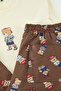 Stone - Brown Regular Fit Teddy Bear Printed Knitted Pajama Set Tmnaw25Pt00044 - 6