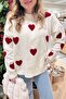 Heart Oversize Sweater Red - 3
