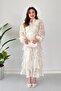 Layered Design Dress Beige