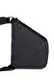 Men's Black Color. Water Resistant Linen Fabric. Crossbody Shoulder Bag. Lightweight Saddle Bag - 3