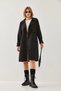 Women's Black Front Aller Detailed Double-Breasted Trench Coat 8118 60451015 - 5