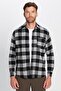 Men's Regular Fit Classic Cut Lumberjack Single Pocket Checked Winter Shirt - 3