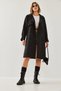Women's Black Front Aller Detailed Double-Breasted Trench Coat 8118 60451015 - 6