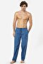 Men's Plaid Single Bottom Pajamas, Pocket Detail, 95% Cotton, 5% Lycra - 2