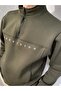 Three Thread Thick Winter Fishing Collar Half Zip Sweatshirt - 5