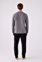 Men's Winter Pajama Set - 100% Cotton, Pocket Detail - 4