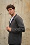 Men's Double Breasted Collar Buttoned Pocket Knitwear Cardigan Anthracite 23w220 - 3