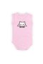 Cuddle Me Cat Printed Baby Bodysuit with Snap Fasteners Open Pink