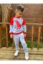 Dinosaur Motif Two Thread Fabric Kids Tracksuit MNK0564 RED - 6