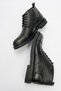 Men's Thick Sole Zippered Casual Boots Real Leather Br 07089 Black - 6
