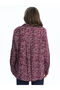 Plum Shirt Collar Patterned Women's Blouse (W4) - 4