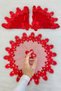 Red Bride Groom Handkerchief Shiny Stone Detailed Wedding Halay Bridesmaid Promise Engagement Henna Circumcision Bride Handkerchief