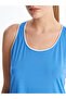 Blue Halter Neck Printed Women's Tank Top - 3