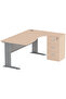 Stazion 1612 Modern Office Workstation Oak