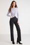 Genesıs Women's Slim Fit Slim Fit Front Ribbed Drape Detail Round Neck Crop Lilac Blouse - 2