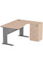 Stazion 1412 Modern Office Workstation Oak