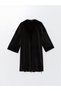 Black Shawl Collar Velvet Women's Dressing Gown - 6