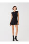 Lcw Visionwomen's Crew Neck Self Patterned Sleeveless Dress - 8