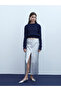Women's Standard Fit Plain Metallic Skirt