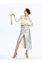 Women's Standard Fit Plain Metallic Skirt - 4