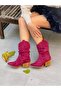 Tokyo Burgundy Cowhide Suede Gusseted Short Dallas Boots - 3