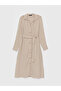 Plain Long Sleeve Women's Shirt Dress - 7