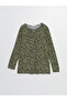 Crew Neck Patterned Women's T-Shirt - W4Ar43Z8 - 5