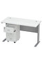 Stazion 1260 Modern Office Desk White with drawers