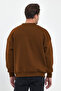 Men's High-Rise Embroidered Oversize Sweatshirt Brown - 3