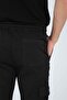 Black Elastic Cargo Pocket Pant - 5