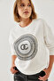 Women's White Stone Embroidered Sweatshirt 1562 60251965 - 5