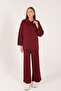 Claret Red Cardigan Knitwear Set 62-5073 - 2
