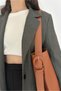 Nomu Buckle Detailed Tan Large Size Women's Shopper Shoulder Bag - 6