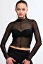 Women's Black Tulle Blouse - Nules - 3