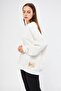 White Women's Oversize Back Zipper Sweatshirt - Fame - 3