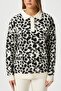 Women's Luca Polo Neck Black and White Raised Knitwear Sweater - 2