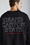 Domagoj Men's Organic Cotton Western Printed Crew Neck Oversize Black Sweatshirt - 5