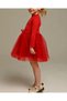 Cotton Lined Long Sleeve Cute Bears Printed Tulle Girls' Dress - 4