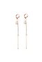Pineapple Patterned Rose Earrings - Rod Dangle - 3