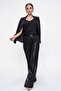 Sequined Lined Tulle Trousers with Elastic Waist - 2
