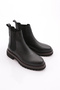 Men's Stretch Detailed Boots Black Floater Genuine Leather 2104123210 - 4