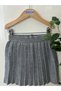 Girl's Elastic Waist Pleated Knitwear Trend Skirt - 8