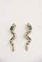Gold Color Stoned Cobra Snake Earrings (6cm)