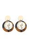 Medallion Earrings - Turtle Pattern - 2