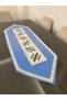 Dark Blue Gingham Cross Stitch Embroidered Runner (Custom Size and Color Made) - 2