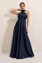 Halter Lining Lined Glitter Long Dress