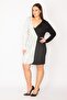 Women's Large Size Black Sequin Detailed Closed Wrap Dress 65n30145 - 5