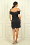 Women's Rope Strap Mid-Chest Stoned Lined Taffeta Short Dress - 4